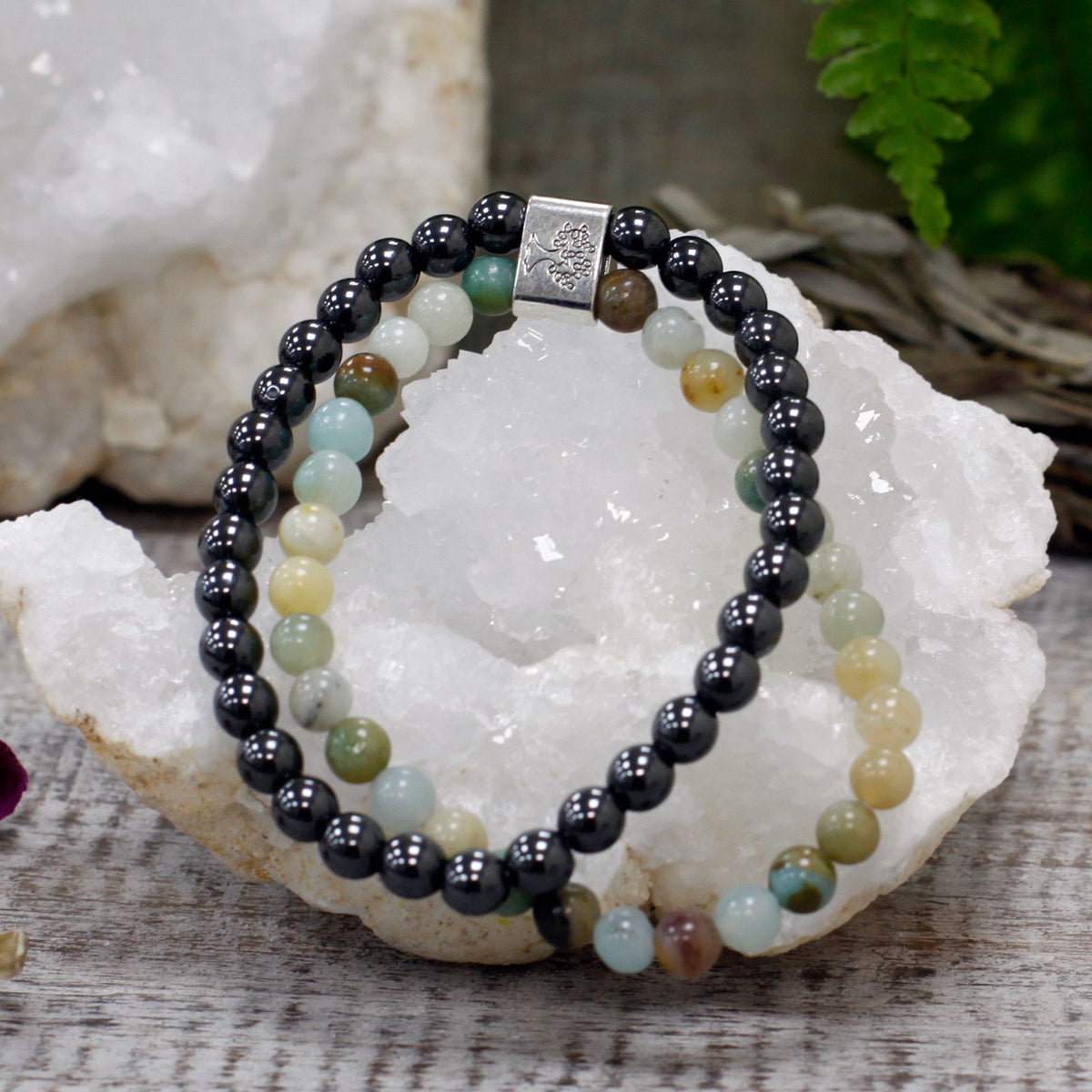 Bracciale magnetico con pietre preziose – amazzonite