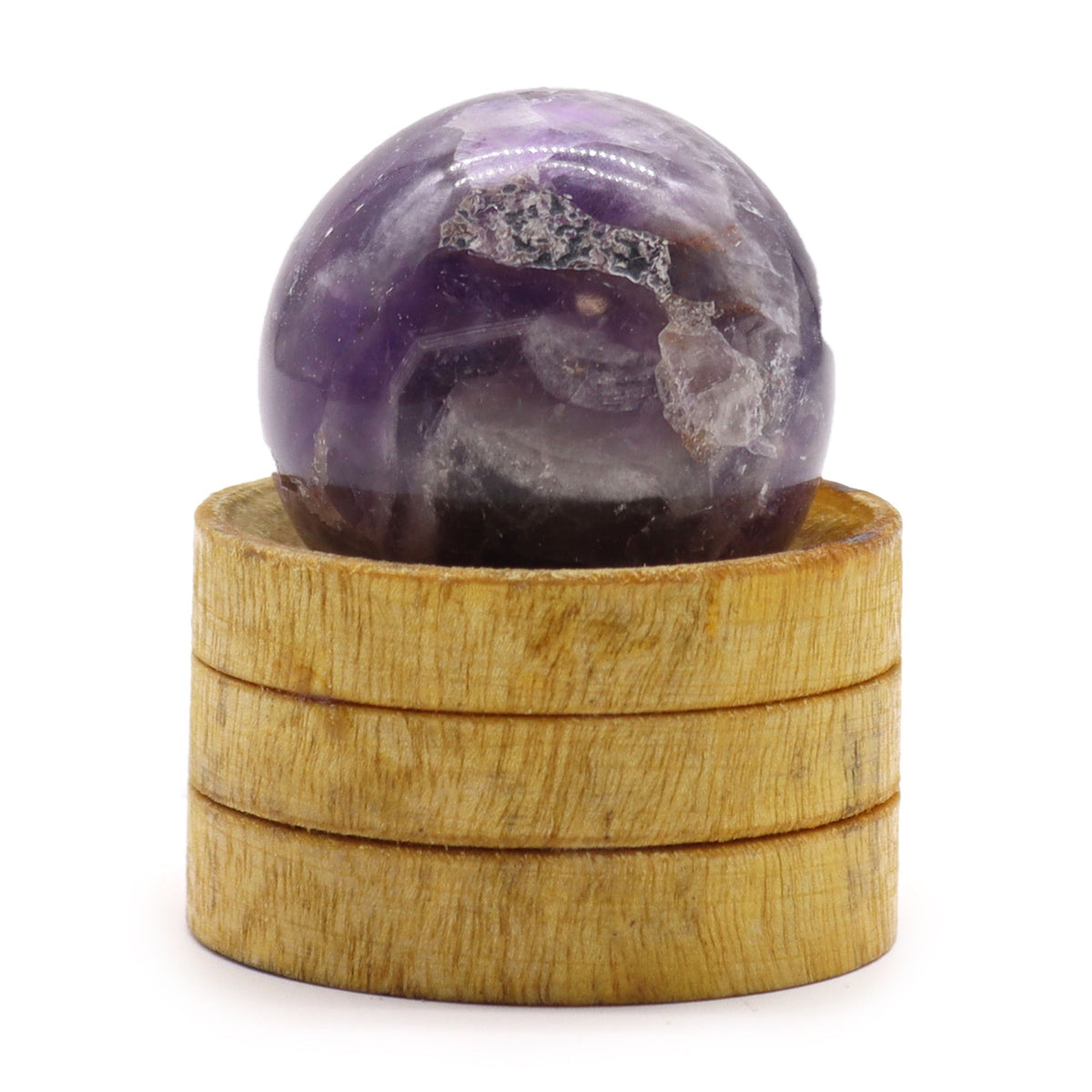 Sfera minerale con supporto – ametista, 40 mm