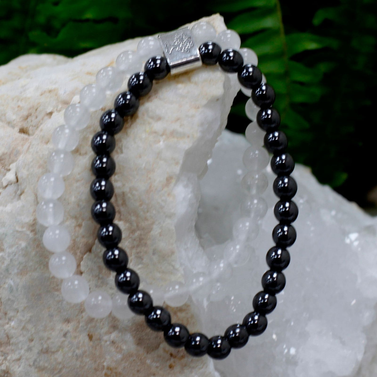 Bracciale magnetico con pietre preziose – cristallo di rocca