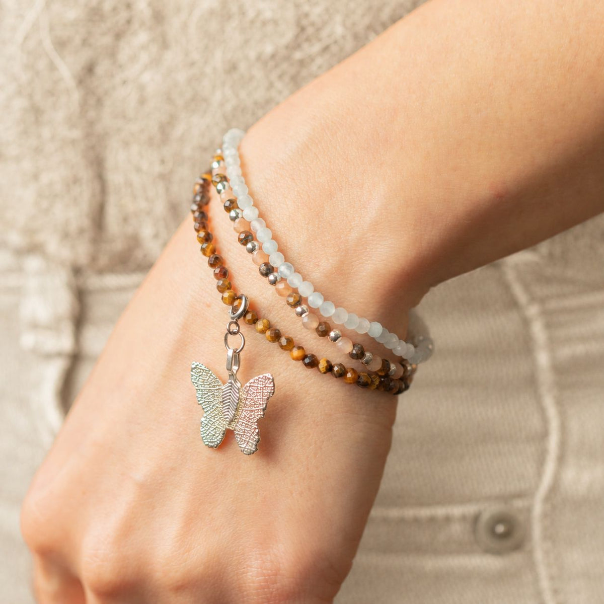 Set di 3 braccialetti minerali Nymph – Tramonto