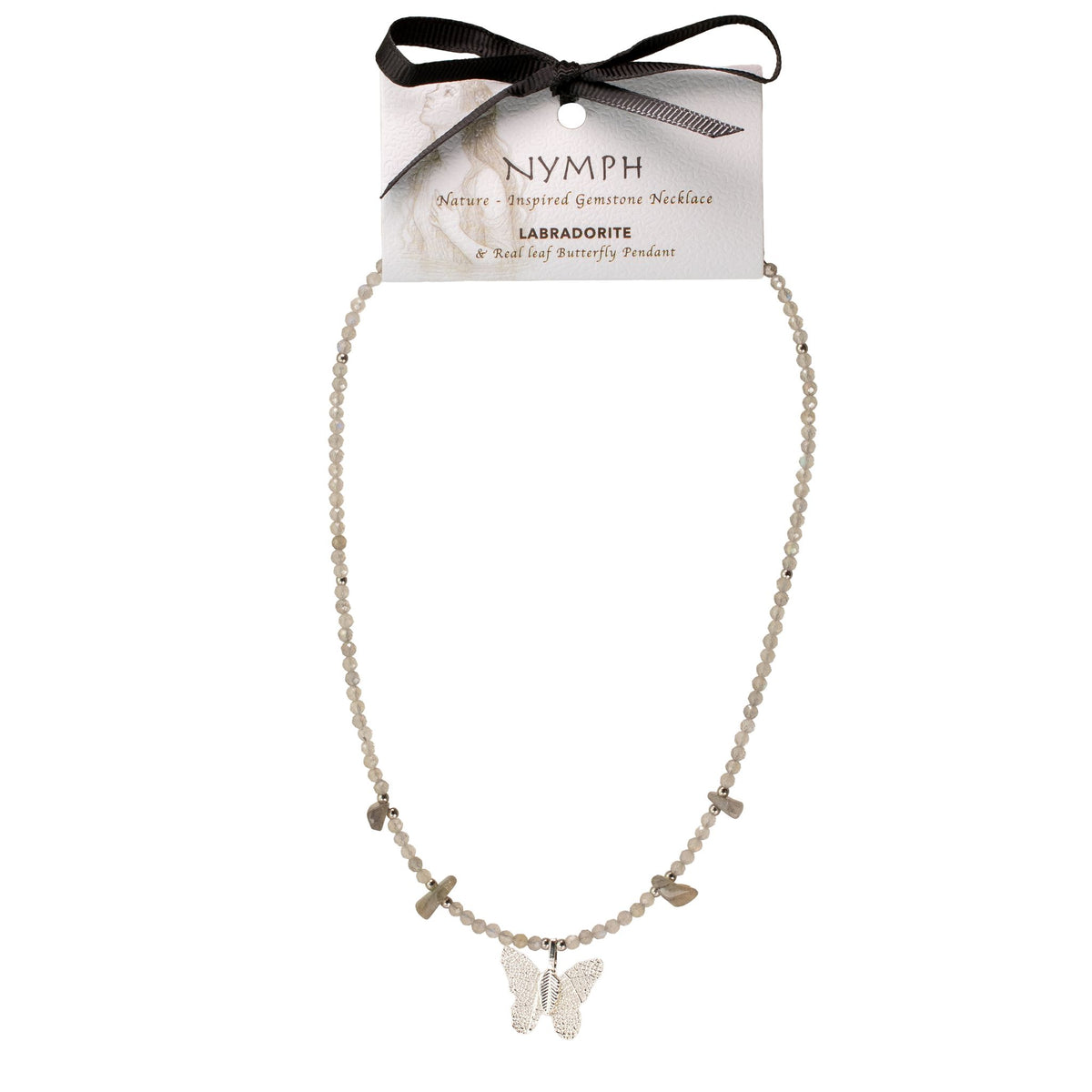 Collana minerale Nymph con farfalla – labradorite