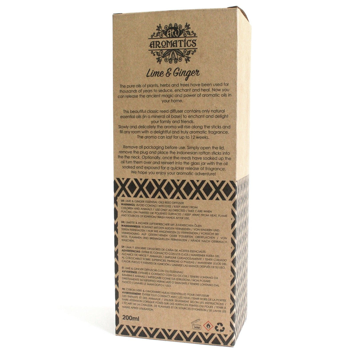 Diffusore di aromi con oli essenziali Lime &amp; Zenzero 200 ml