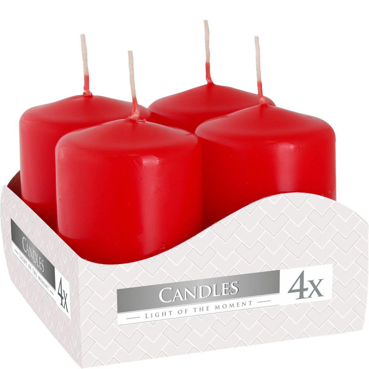 Set di candele 40 × 60 mm (4 pezzi) – rosso