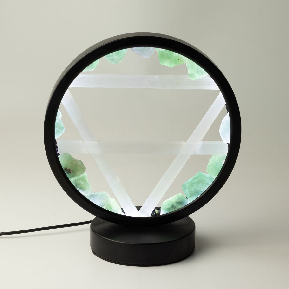 Lampada decorativa Halo – avventurina e selenite · Terra