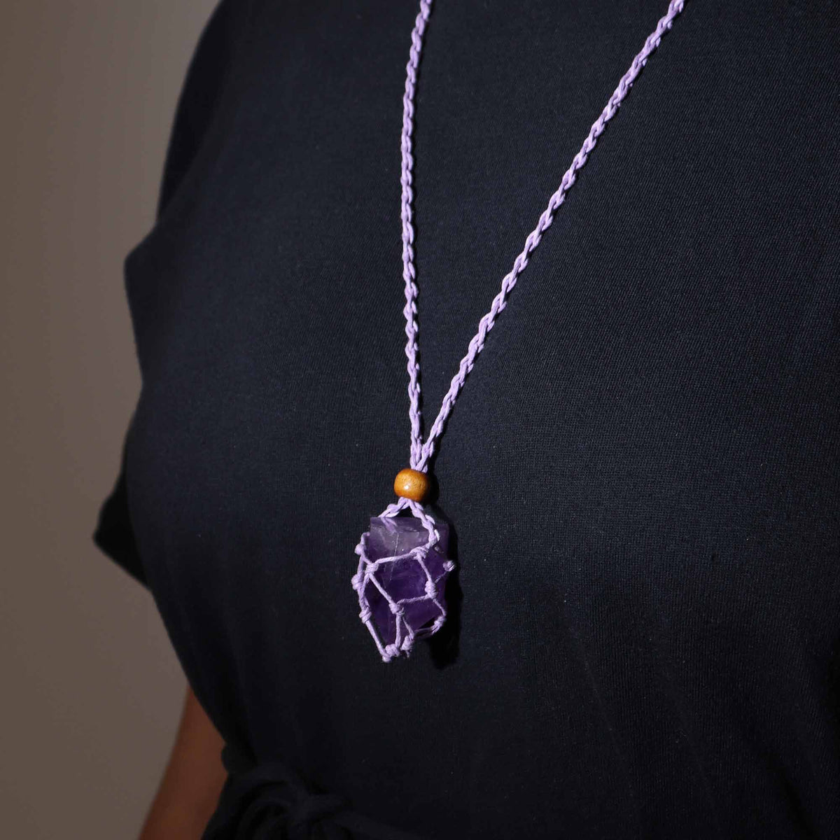 Cordino per ciondolo in minerale, 45 cm – viola