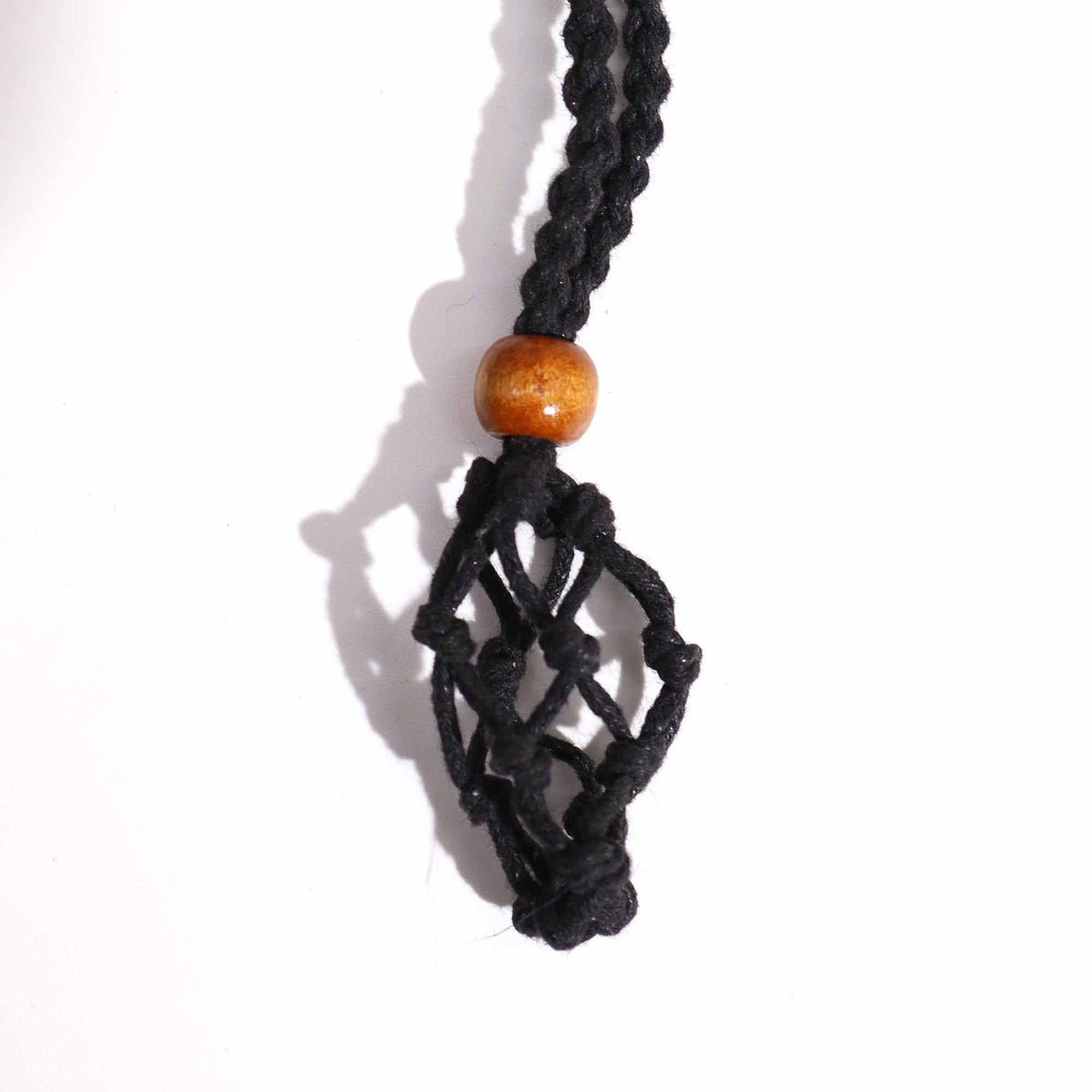 Collana con cordino e cristallo – 45 cm – nero