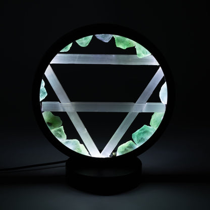 Lampada decorativa Halo – avventurina e selenite · Terra