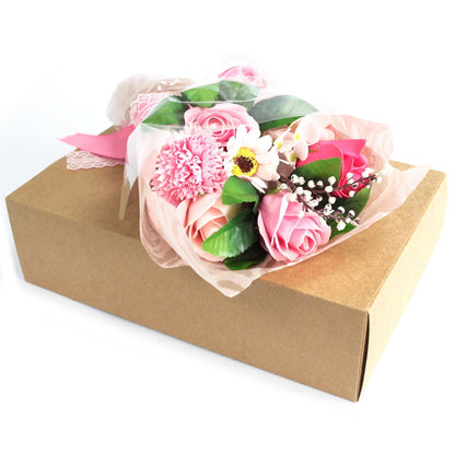 Bouquet regalo di fiori di sapone in una scatola – rosa