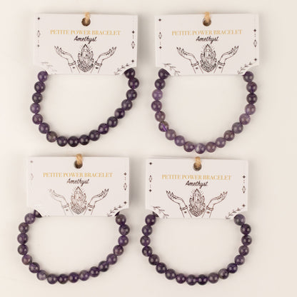 Bracciale minerale delicato Petite – ametista, 6 mm