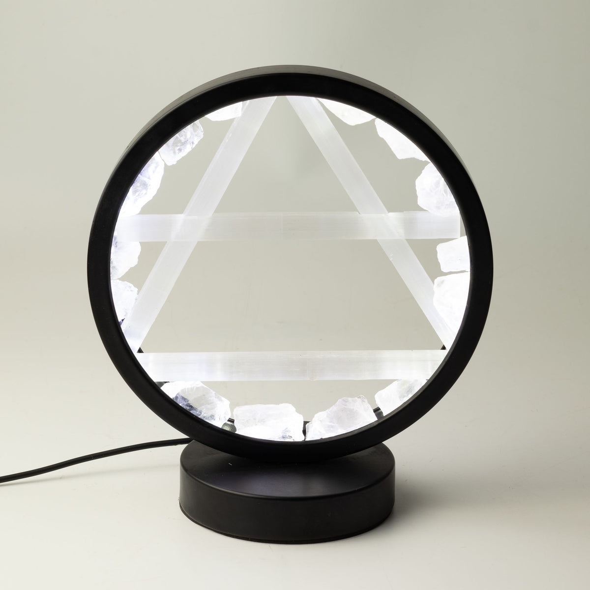Lampada decorativa Halo – cristallo e selenite · Aria