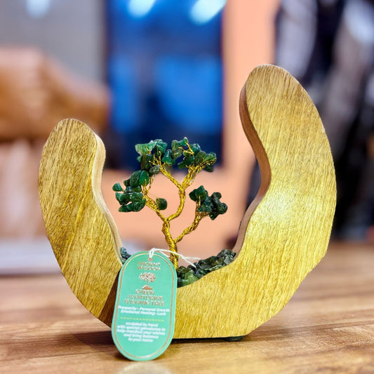 Giardino minerale – avventurina in un cerchio di legno