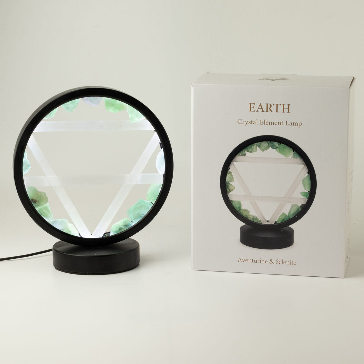 Lampada decorativa Halo – avventurina e selenite · Terra