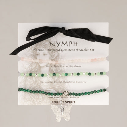 Set di 3 braccialetti minerali Nymph – Racconto della foresta