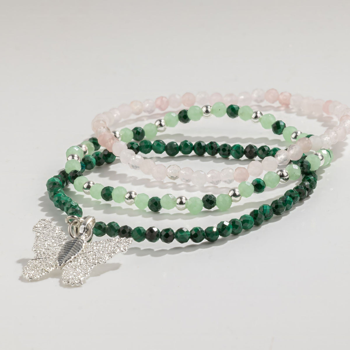 Set di 3 braccialetti minerali Nymph – Racconto della foresta