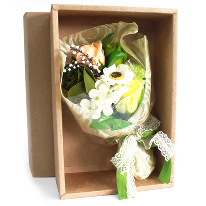 Bouquet regalo di fiori di sapone in una scatola – verde