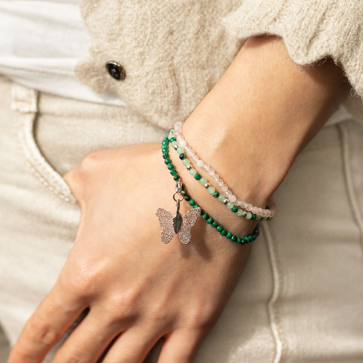 Set di 3 braccialetti minerali Nymph – Racconto della foresta