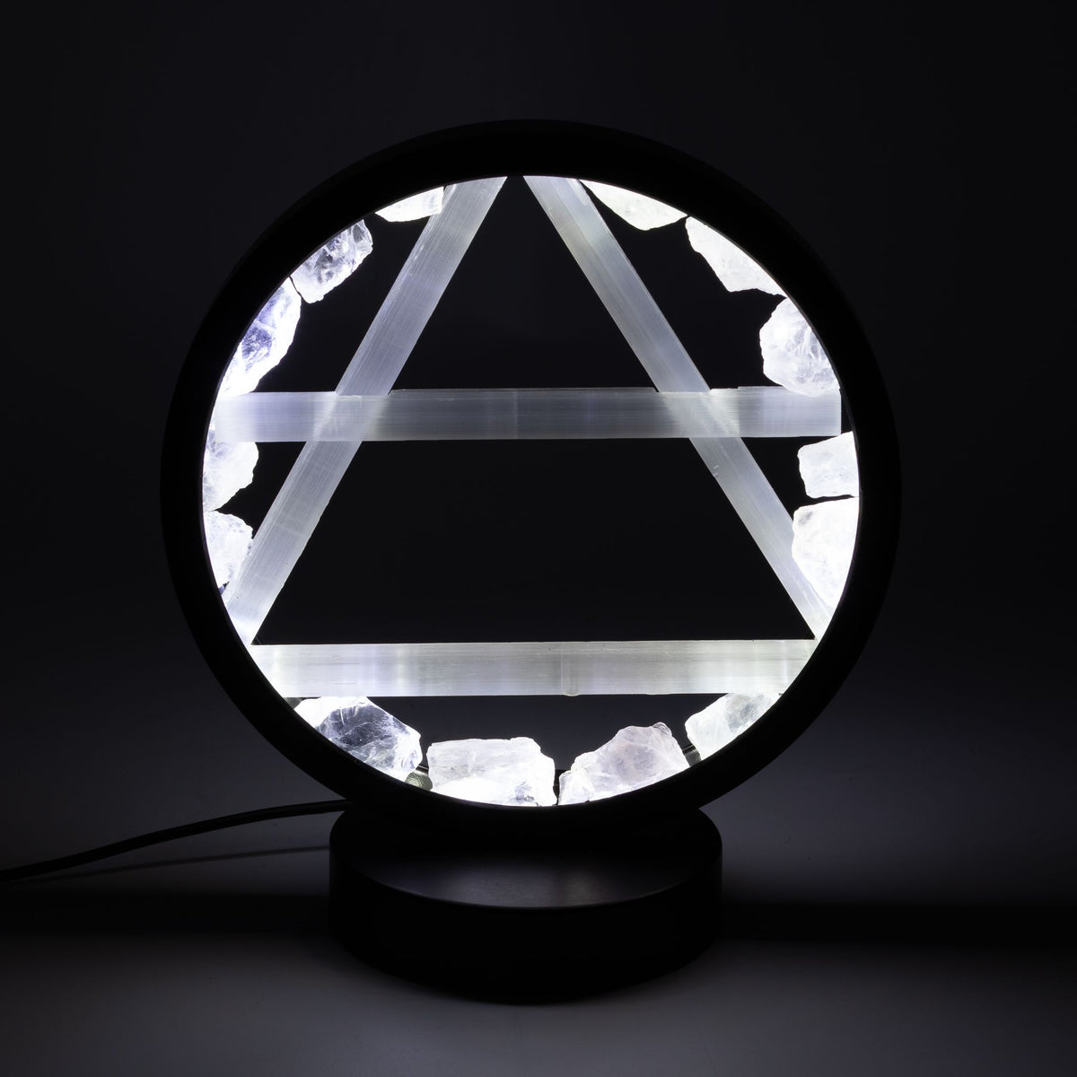 Lampada decorativa Halo – cristallo e selenite · Aria