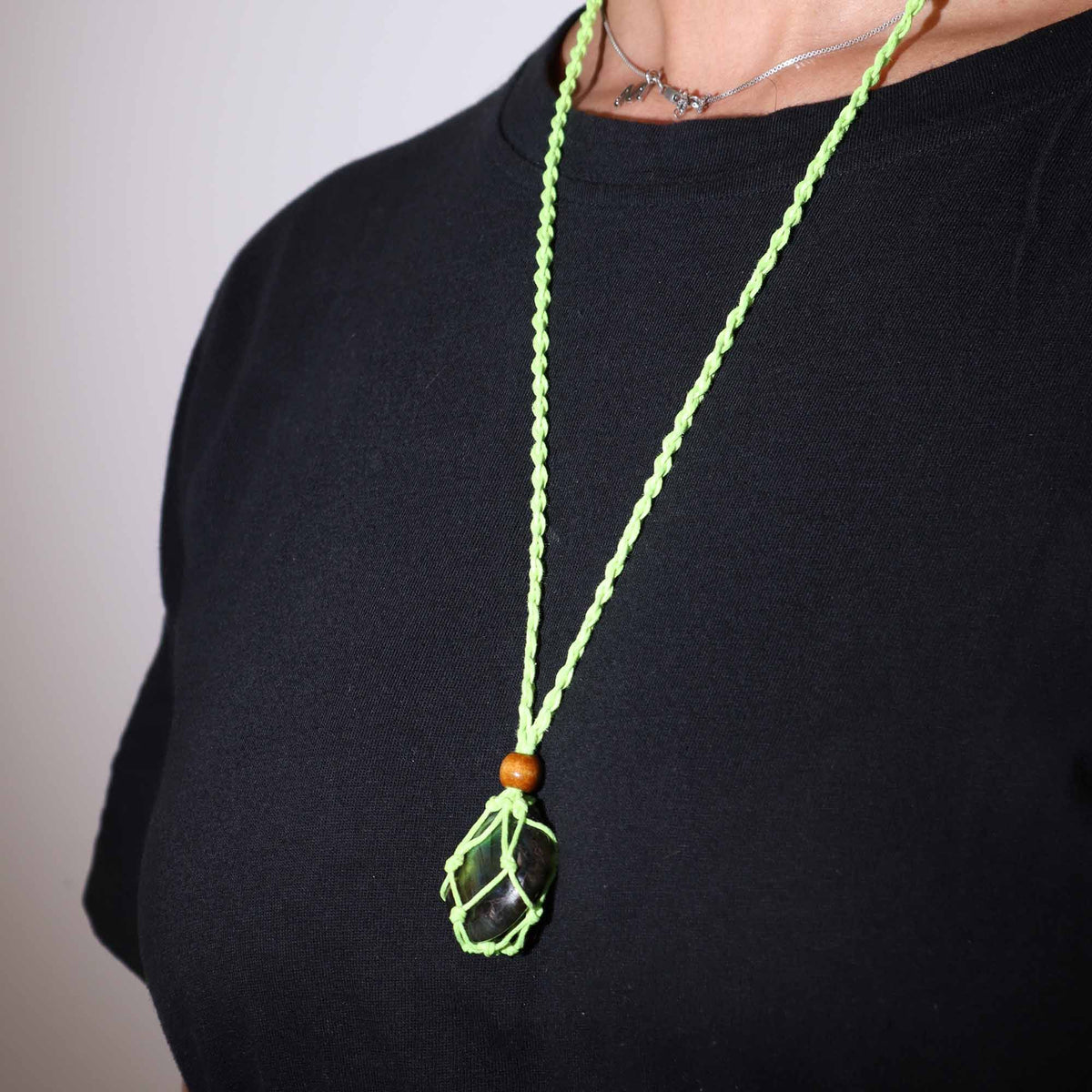 Cordino per ciondolo in pietra minerale, 45 cm – verde