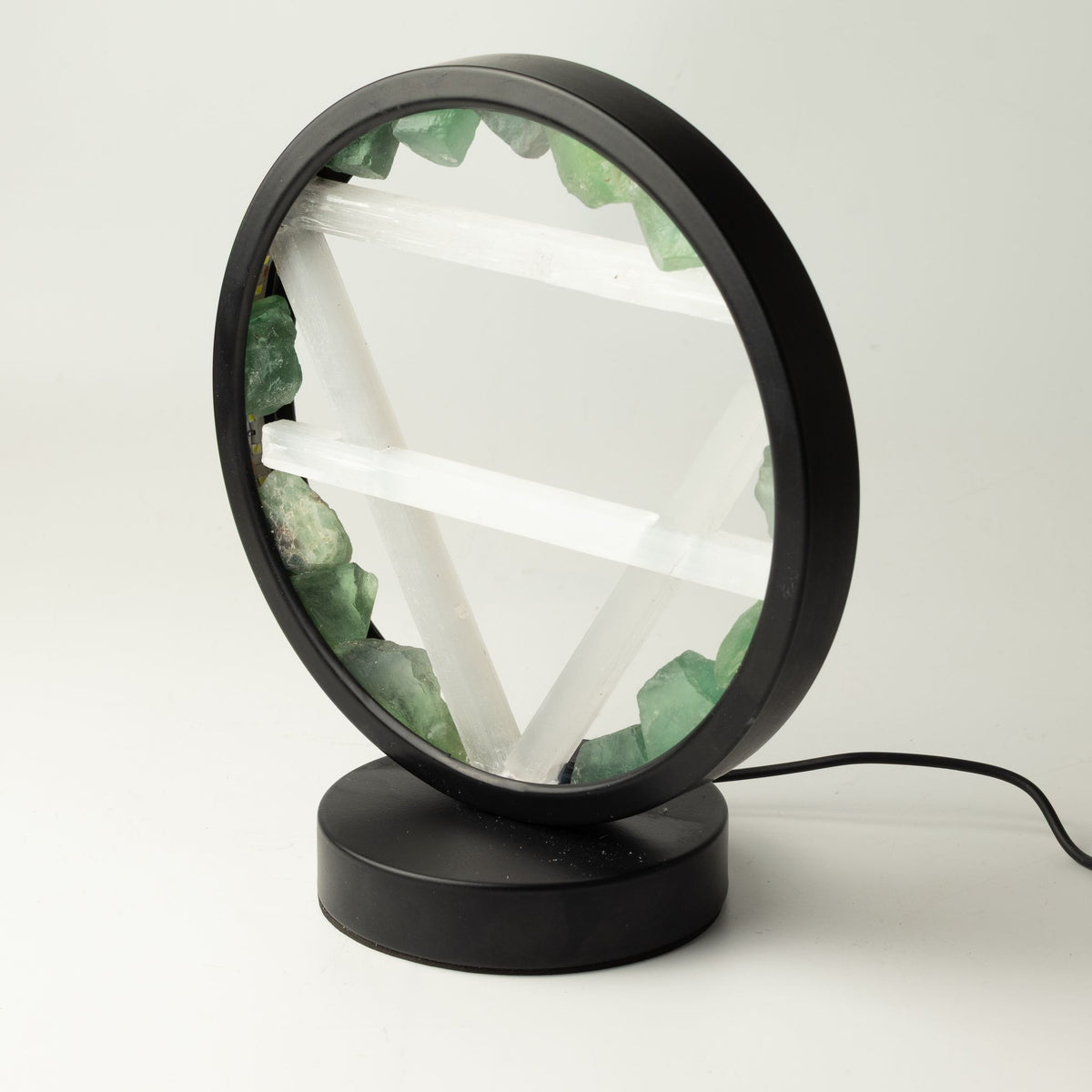Lampada decorativa Halo – avventurina e selenite · Terra