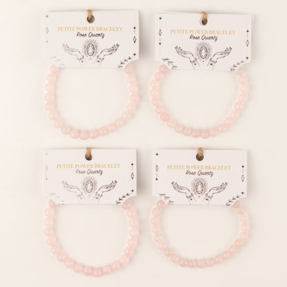 Bracciale minerale delicato Petite – quarzo rosa, 6 mm