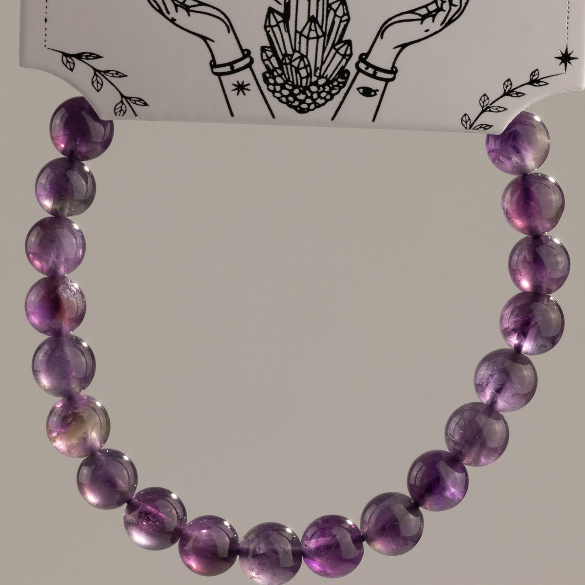 Bracciale minerale delicato Petite – ametista, 6 mm