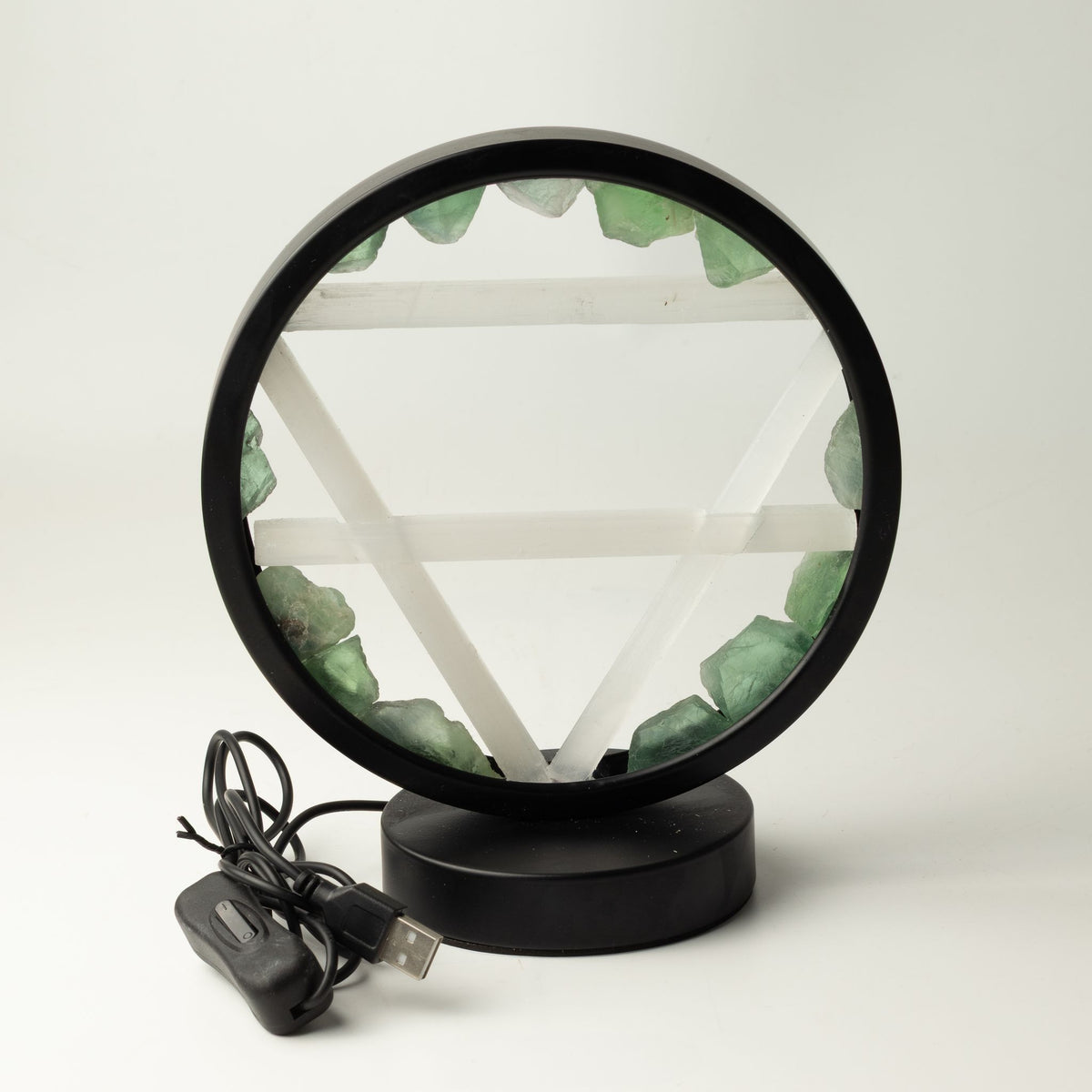 Lampada decorativa Halo – avventurina e selenite · Terra