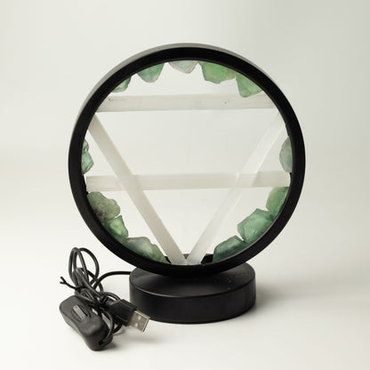 Lampada decorativa Halo – avventurina e selenite · Terra