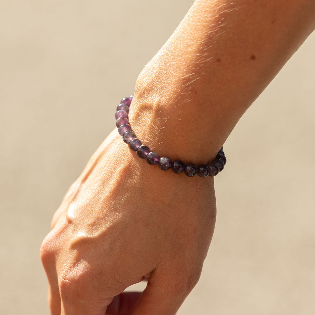 Bracciale minerale delicato Petite – ametista, 6 mm