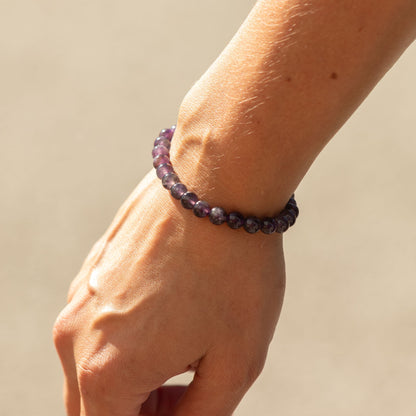 Bracciale minerale delicato Petite – ametista, 6 mm