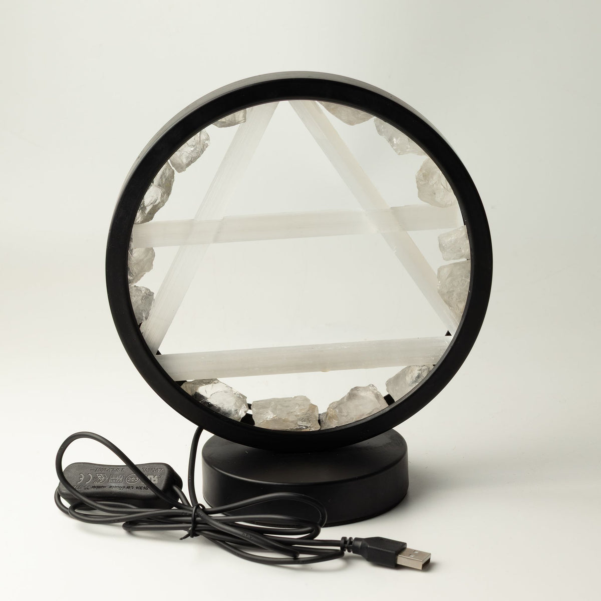 Lampada decorativa Halo – cristallo e selenite · Aria