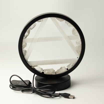 Lampada decorativa Halo – cristallo e selenite · Aria