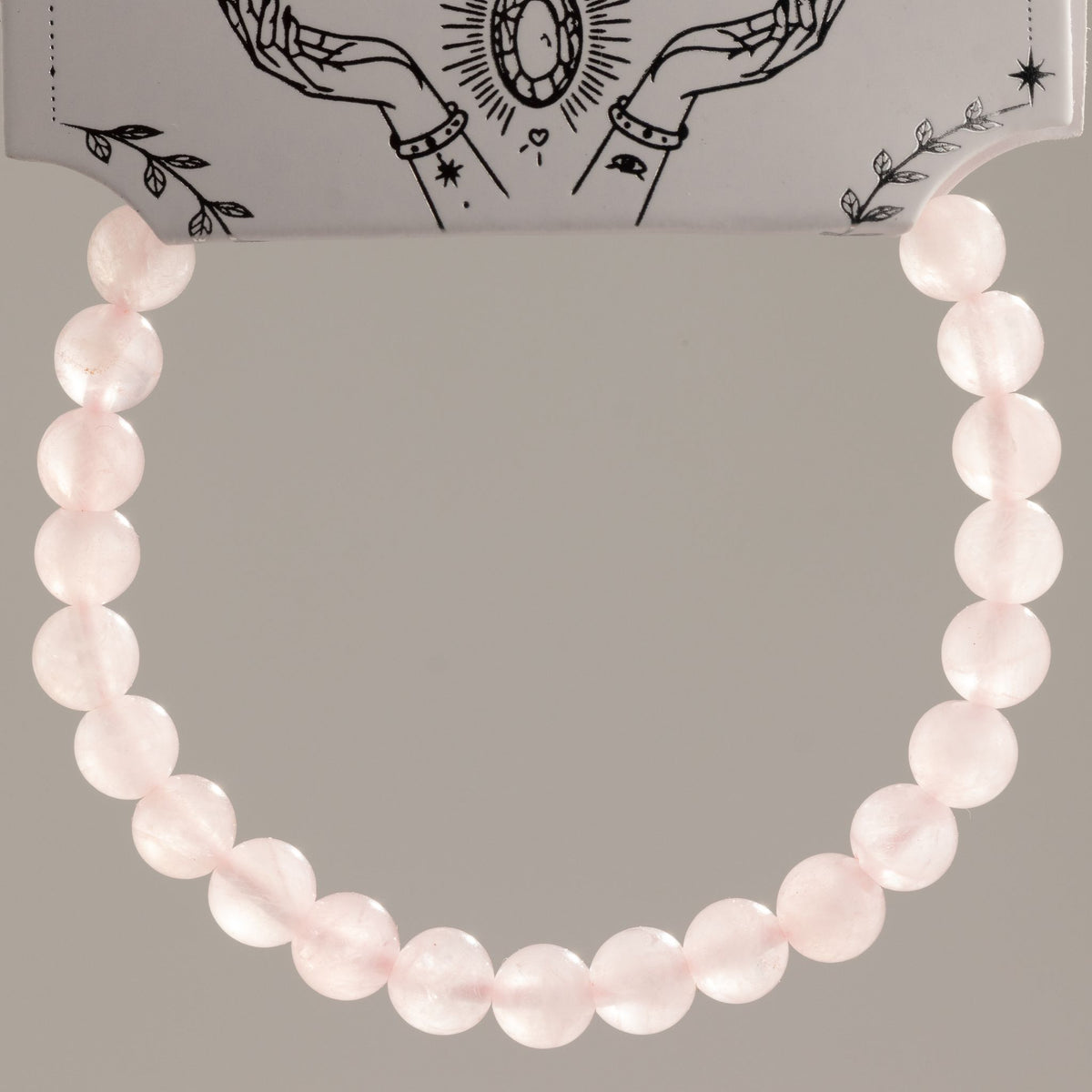 Bracciale minerale delicato Petite – quarzo rosa, 6 mm