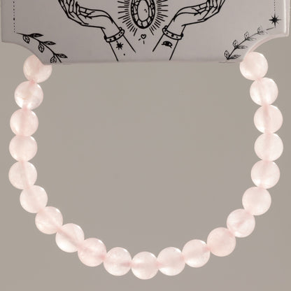 Bracciale minerale delicato Petite – quarzo rosa, 6 mm