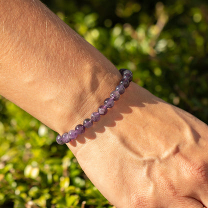 Bracciale minerale delicato Petite – ametista, 6 mm