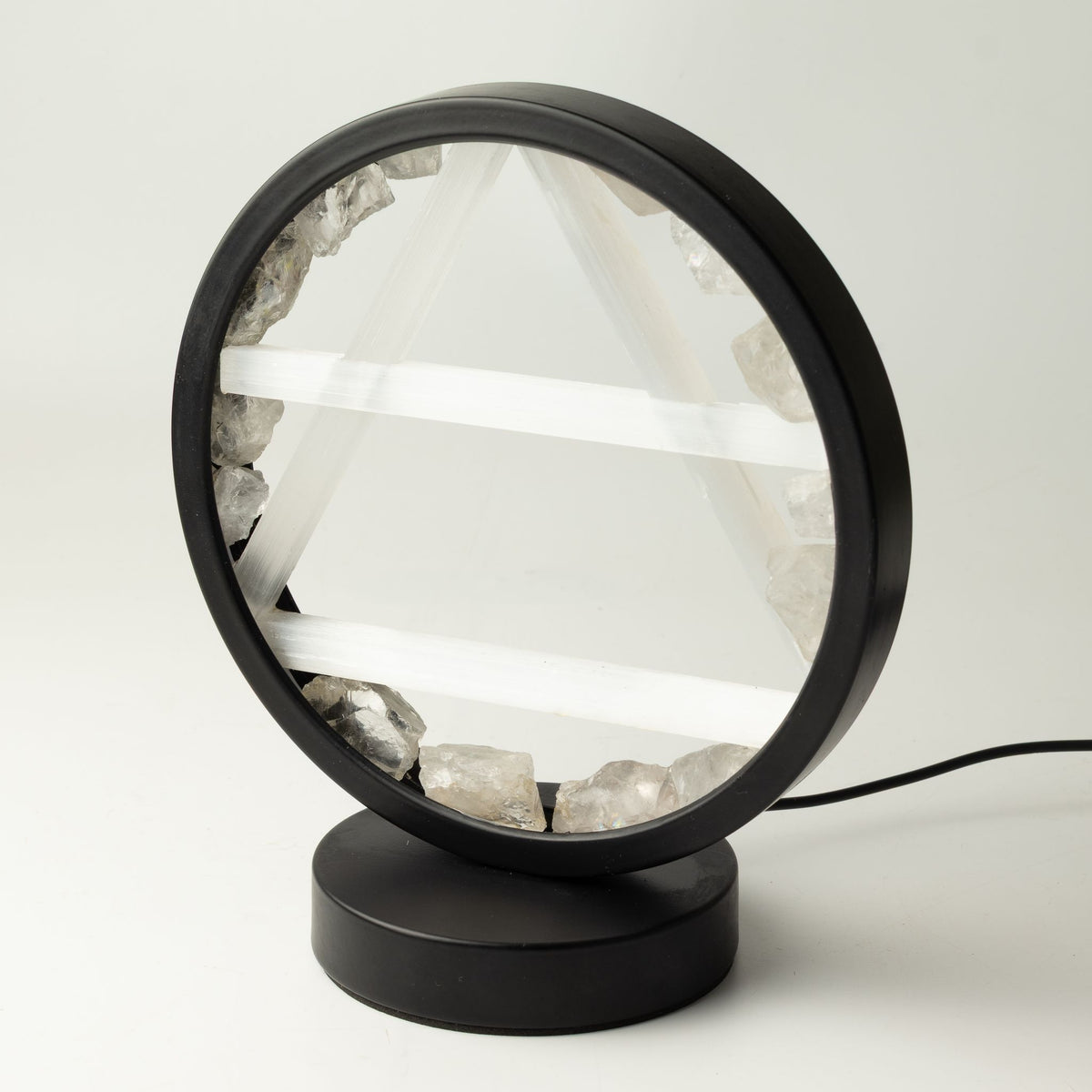 Lampada decorativa Halo – cristallo e selenite · Aria