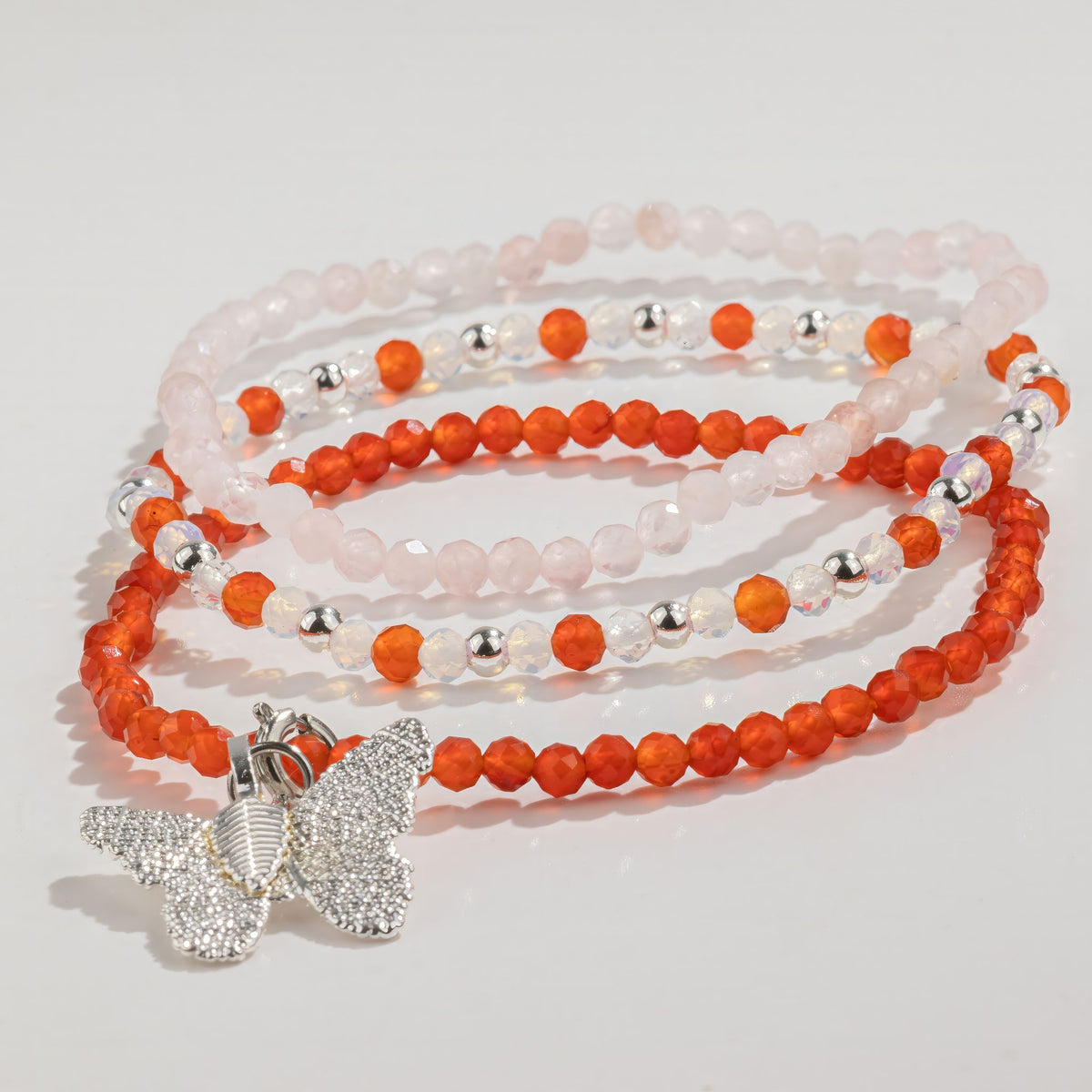 Set di 3 braccialetti minerali Nymph – Amore e Fiamma