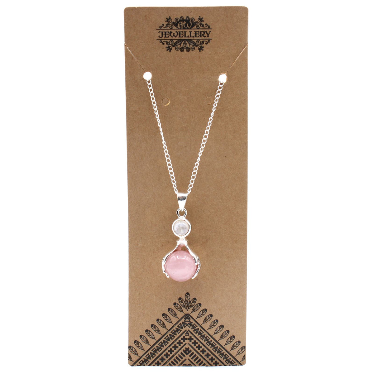 Ciondolo "Mani curative" - ​​quarzo rosa
