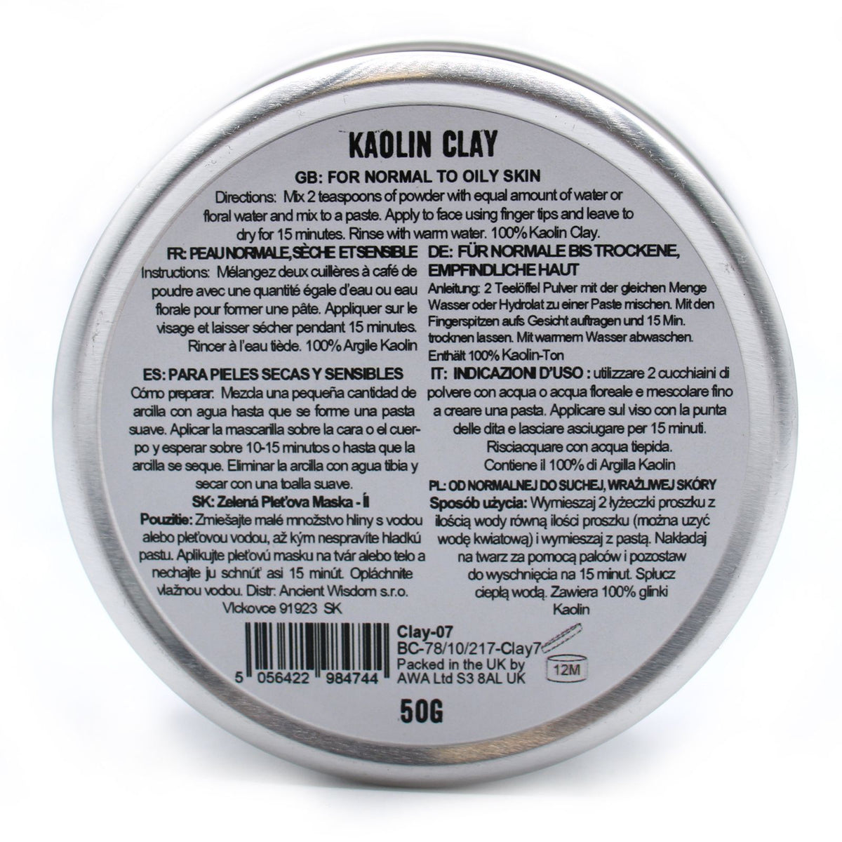 Argilla caolinica, 50 g