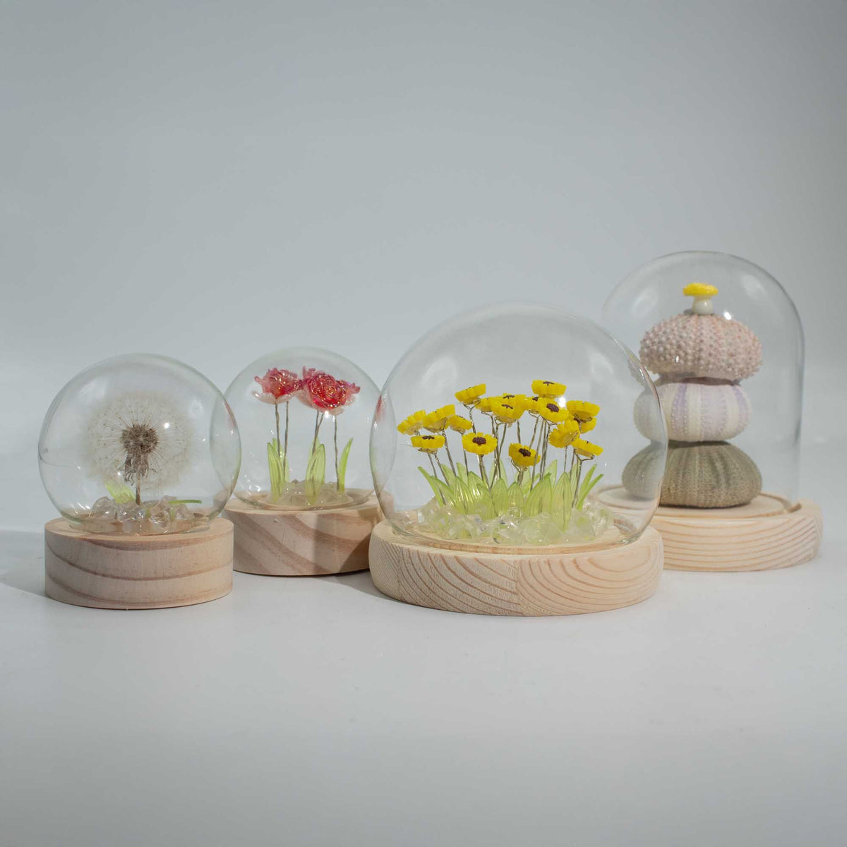 Decorazione luminosa sotto vetro – Tulipani multicolore · USB