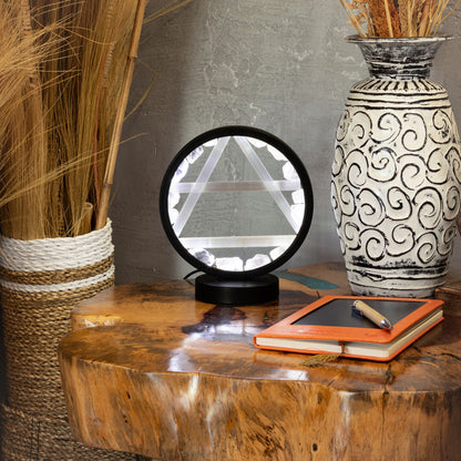 Lampada decorativa Halo – cristallo e selenite · Aria