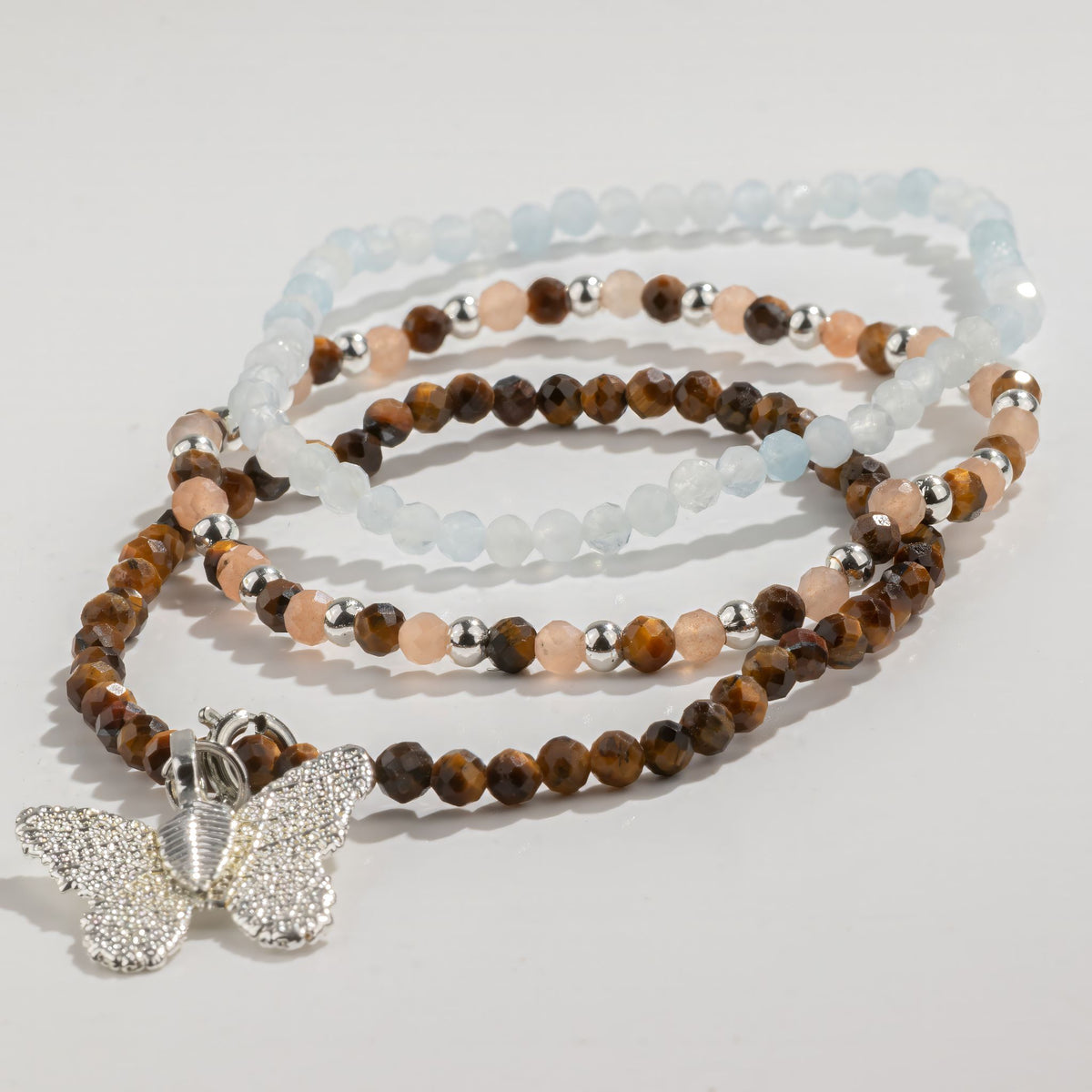 Set di 3 braccialetti minerali Nymph – Tramonto