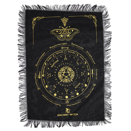Tappetino per pendolo Ancient Witch – Falena · nero e oro