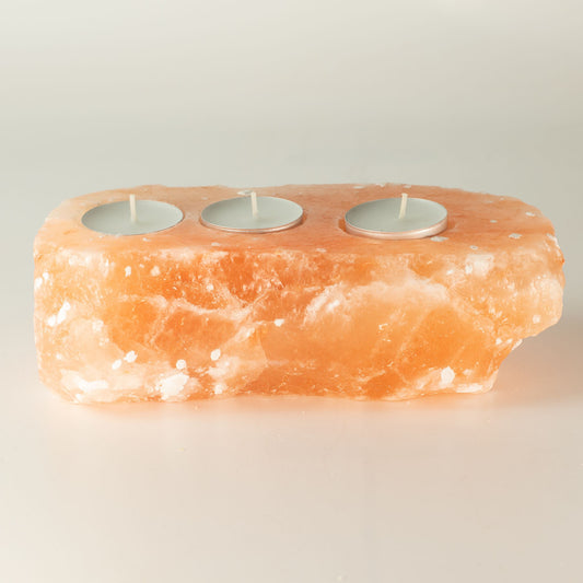 Portacandele di sale per tre candele