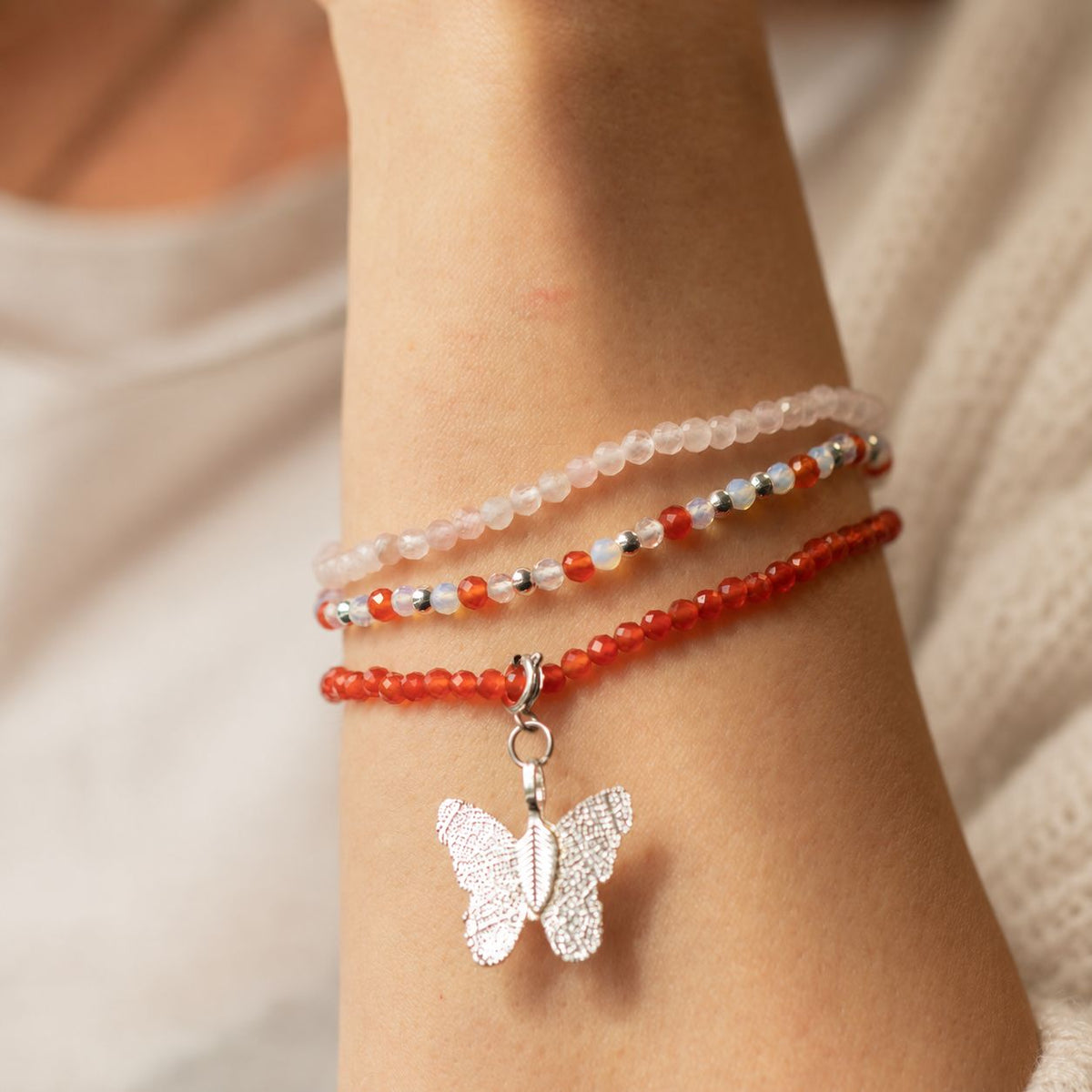 Set di 3 braccialetti minerali Nymph – Amore e Fiamma