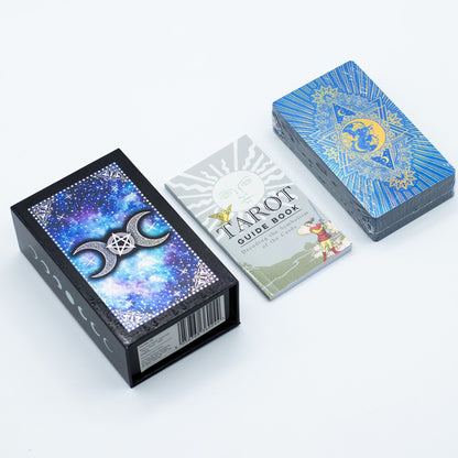 Carte dei tarocchi Moon Face con manuale – blu