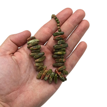 Collana con pietra allungata – agata muschiata