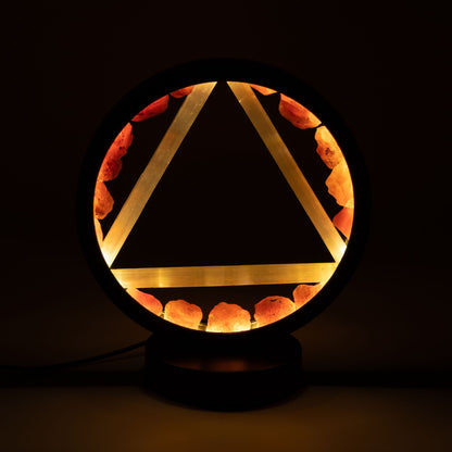 Lampada decorativa Halo – corniola e selenite · Fuoco
