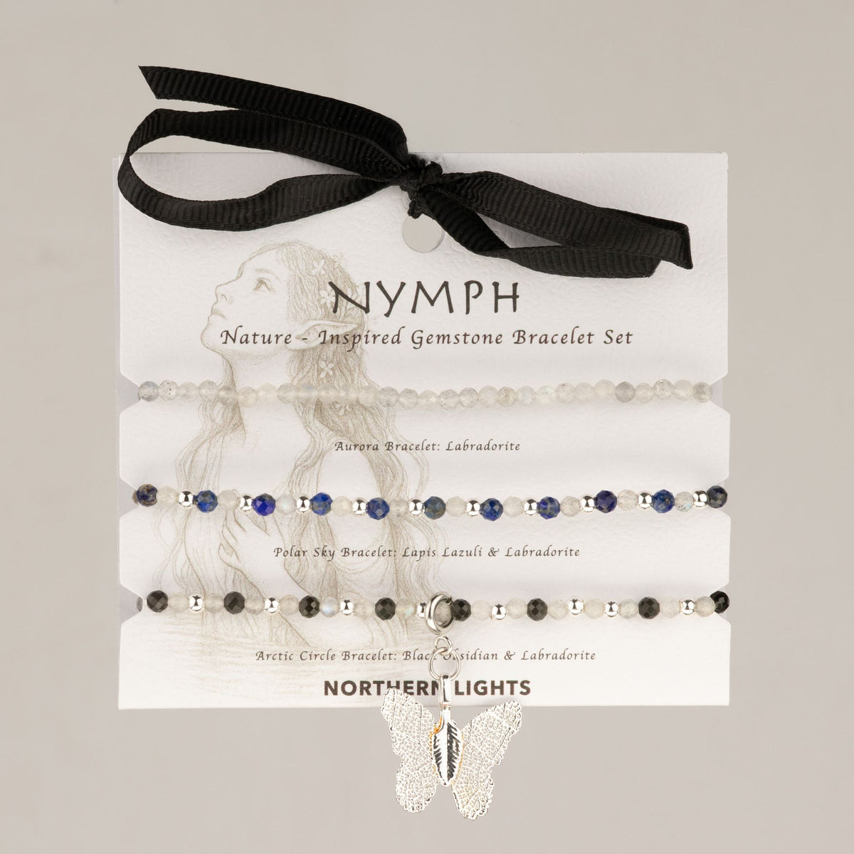 Set di 3 braccialetti minerali Nymph – Aurora boreale