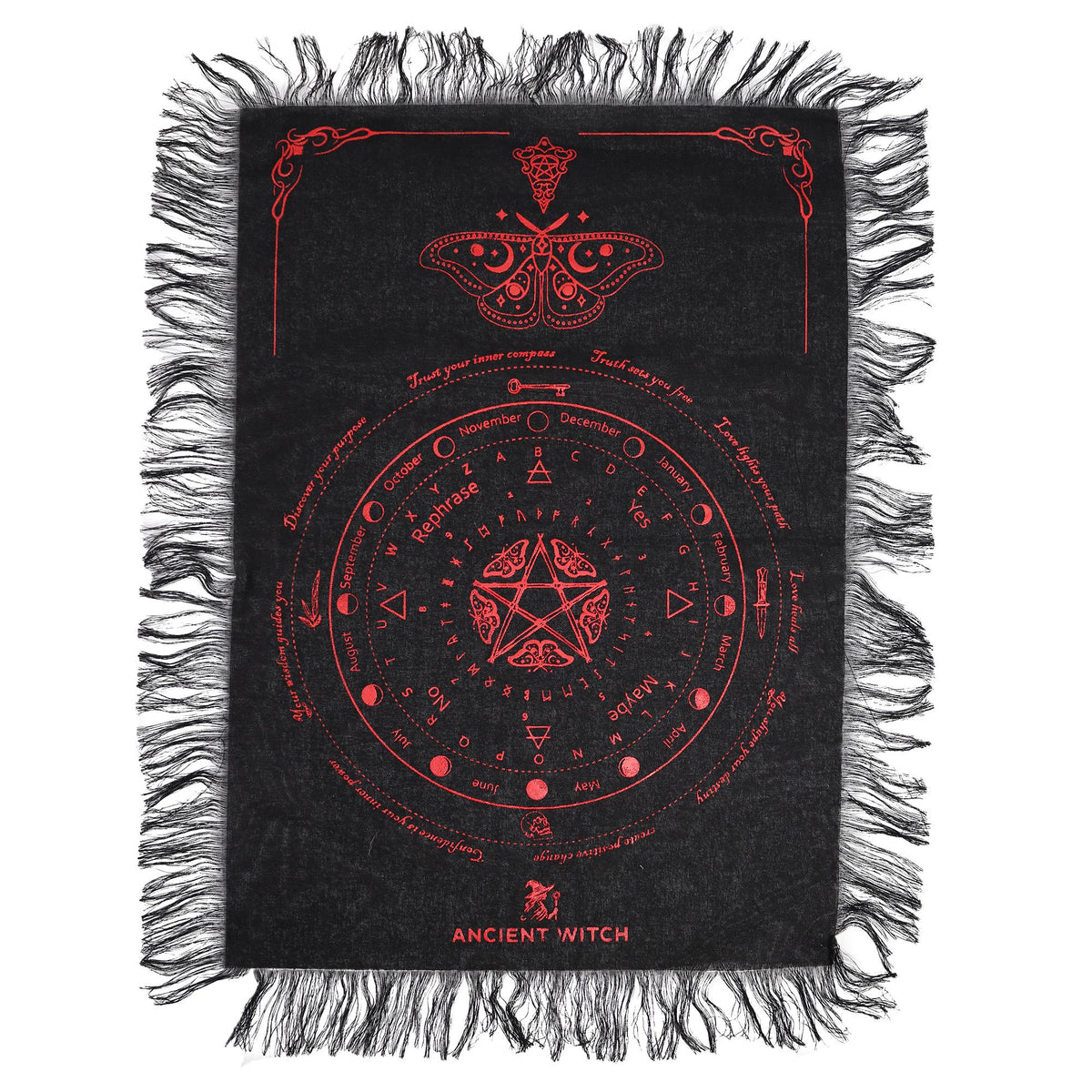 Tappetino per pendolo Ancient Witch – Falena · nero e rosso
