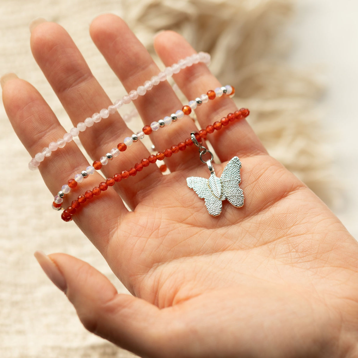 Set di 3 braccialetti minerali Nymph – Amore e Fiamma